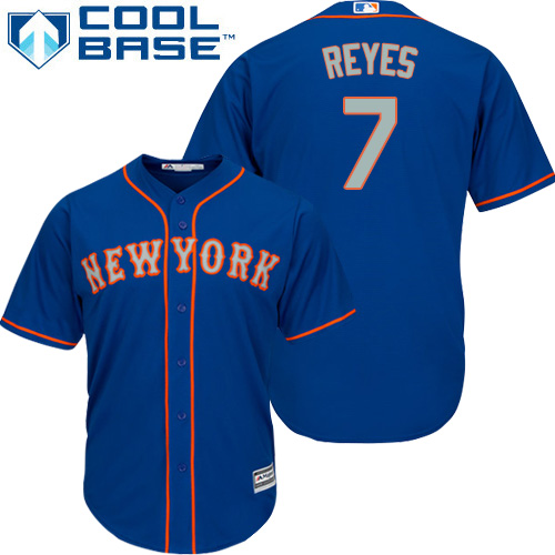 Mets #7 Jose Reyes Blue(Grey NO.) Cool Base Stitched Youth MLB Jersey